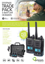 Load image into Gallery viewer, 5 Watt IP67 Waterproof Handheld UHF CB Radio Trade Pack (Twin Radios)